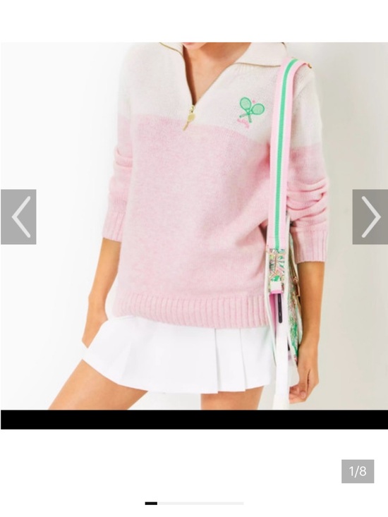 Lilly Pulitzer Sweaters - NWT Lilly Pulitzer Pink and White Ombre Half-Zip Tennis Sweater